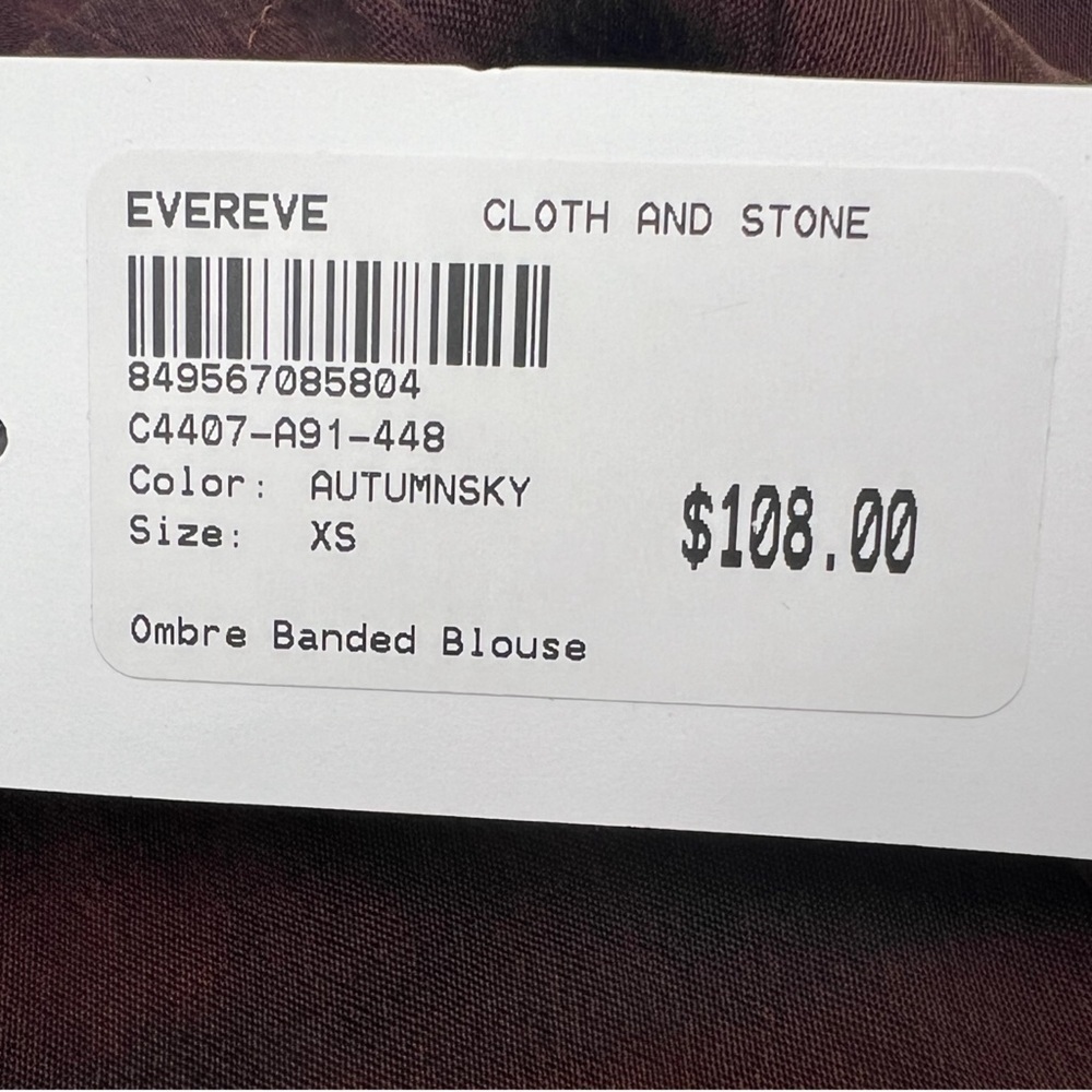 Evereve Cloth & Stone Ombre Banded Blouse Autumnsky Size XS - Picture 6 of 6